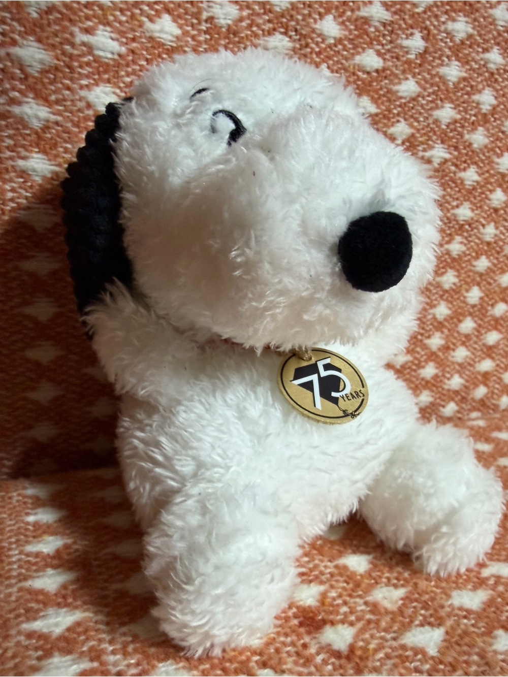 Aurora 75th Anniversary Snoopy Palm Pals Peanuts Plush White & Black